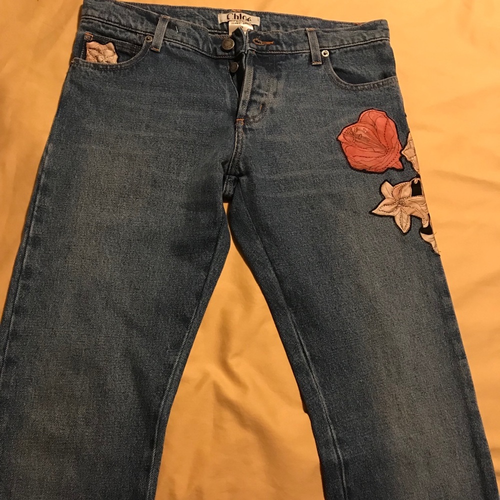 90’s Chloe embroidered jeans